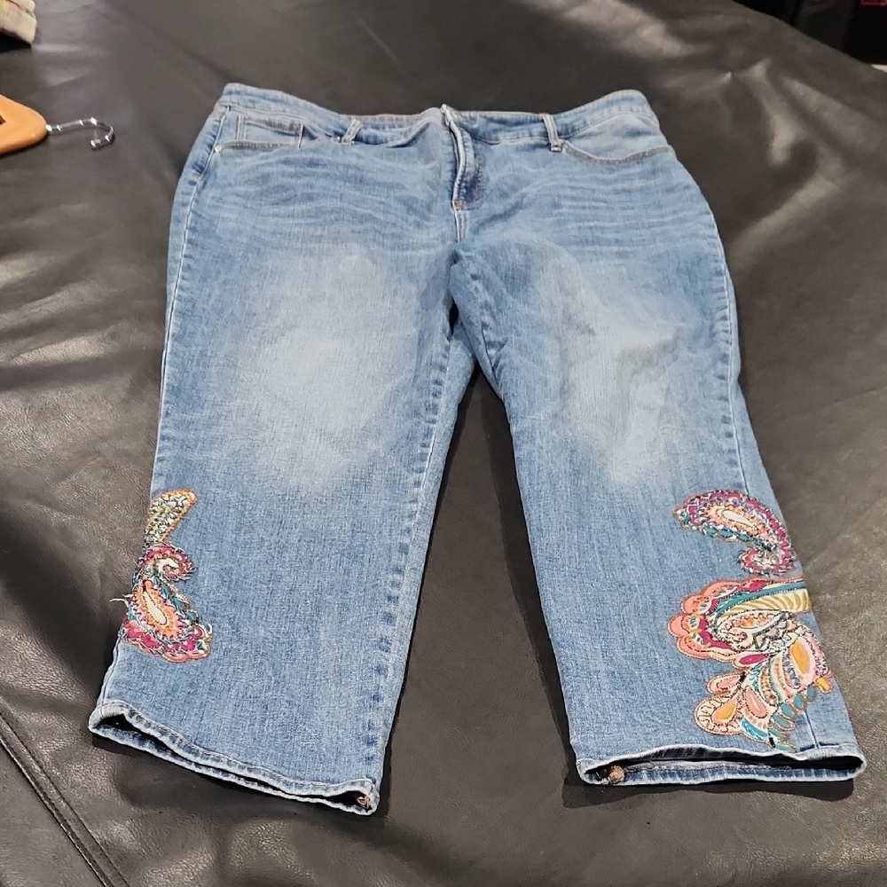 Embroidered Blue Jeans Chicos Sixe 3.5R
